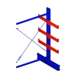 雙面懸臂副架，1500*1600*2500，400kg/層，4層，懸臂長(zhǎng)700mm，含底座，