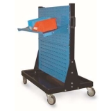 移動型雙面物料架960×610×1110mm(2方孔2百葉)，KM-2222