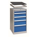 單軌工具柜帶頂框565×580×1000mm(5抽屜帶頂框50mm高)，XB90AN-5SG